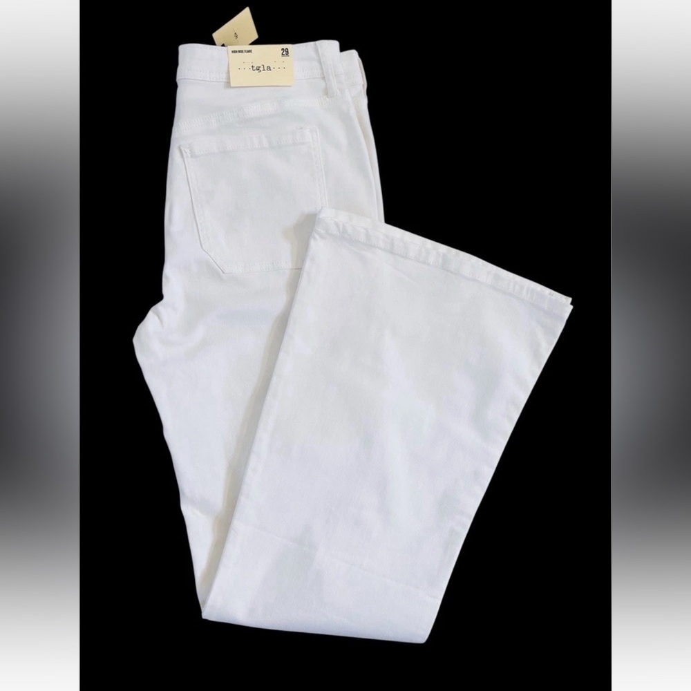 TGLA High Rise Flare Jeans White Size 29 NWT